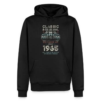 Né en 1965 Anniversaire Voiture classique - Sweat à capuche Premium bio Homme - noir - Devant - Nico (187cm)