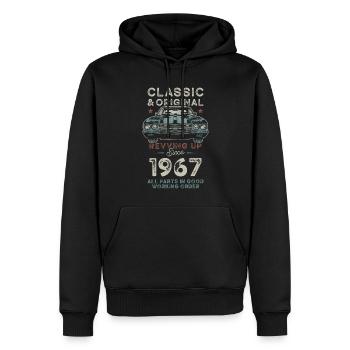Geboren 1967 Geburtstag Oldtimer - Männer Premium Bio Hoodie - Schwarz - Vorne - Nico (187cm)
