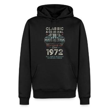 Né en 1972 Anniversaire Voiture classique - Sweat à capuche Premium bio Homme - noir - Devant - Nico (187cm)