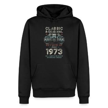 Né en 1973 Anniversaire Voiture classique - Sweat à capuche Premium bio Homme - noir - Devant - Nico (187cm)
