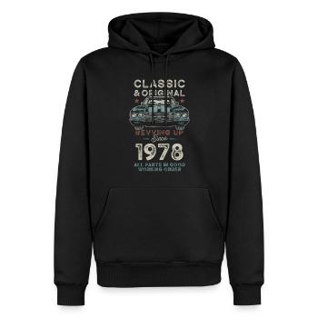 Né en 1978 Anniversaire Voiture classique - Sweat à capuche Premium bio Homme - noir - Devant - Nico (187cm)