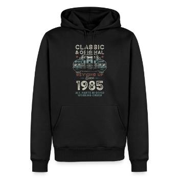 Né en 1985 Anniversaire Voiture classique - Sweat à capuche Premium bio Homme - noir - Devant - Nico (187cm)