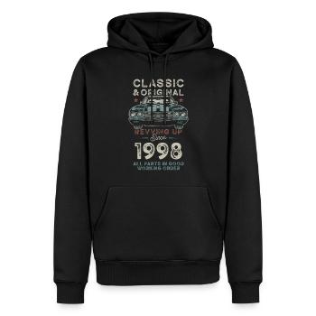 Né en 1998 Anniversaire Voiture classique - Sweat à capuche Premium bio Homme - noir - Devant - Nico (187cm)