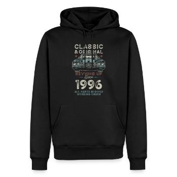 Né en 1996 Anniversaire Voiture classique - Sweat à capuche Premium bio Homme - noir - Devant - Nico (187cm)