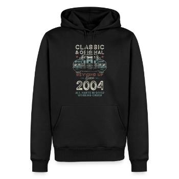 Né en 2004 Anniversaire Voiture classique - Sweat à capuche Premium bio Homme - noir - Devant - Nico (187cm)