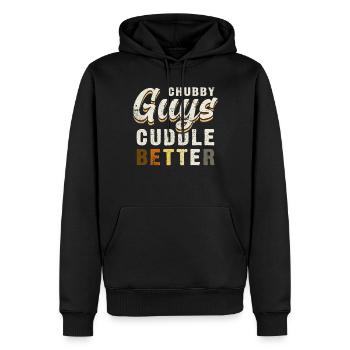 Chubby Guys Cuddle Better Lustig Bären Pride - Männer Premium Bio Hoodie - Schwarz - Vorne - Nico (187cm)