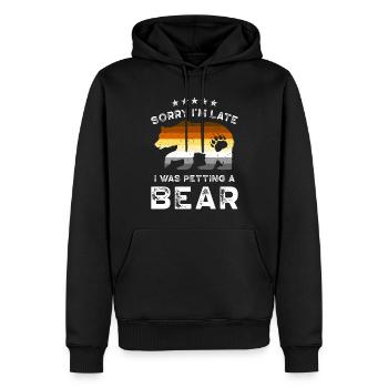 Gay Bären Pride Lustig Tatze Retro Look - Männer Premium Bio Hoodie - Schwarz - Vorne - Nico (187cm)