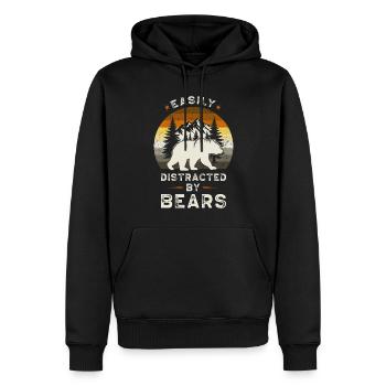 Gay Bären Pride Lustig Retro Schnell Ablenkbar - Männer Premium Bio Hoodie - Schwarz - Vorne - Nico (187cm)