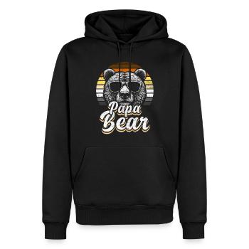 Papa Bear Gay Pride Look rétro Drapeau ours - Sweat à capuche Premium bio Homme - noir - Devant - Nico (187cm)