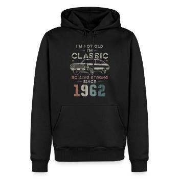 Geboren 1962 Geburtstag Oldtimer - Männer Premium Bio Hoodie - Schwarz - Vorne - Nico (187cm)