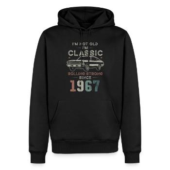 Geboren 1967 Geburtstag Oldtimer - Männer Premium Bio Hoodie - Schwarz - Vorne - Nico (187cm)