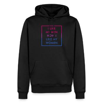 Drôle Bi Colors Bisexual Pride Dire - Sweat à capuche Premium bio Homme - noir - Devant - Nico (187cm)