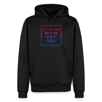 Drôle Bi Couleurs Bisexual Pride Réponse - Sweat à capuche Premium bio Homme - noir - Devant - Nico (187cm)
