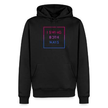 Drôle Bi Couleurs Bisexuel Fierté Humour Dire - Sweat à capuche Premium bio Homme - noir - Devant - Nico (187cm)