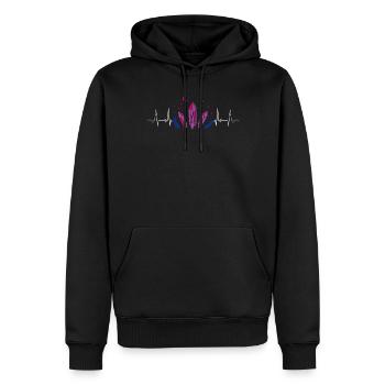 Bisexuel Cristaux Battement de cœur Fierté Magique - Sweat à capuche Premium bio Homme - noir - Devant - Nico (187cm)
