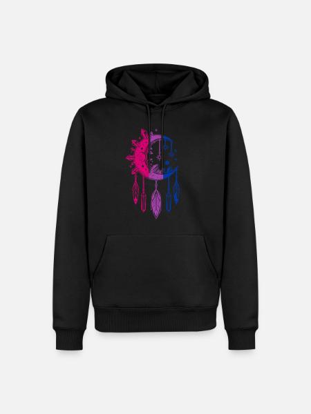 Bisexuell Mond & Kristalle Bi-Pride Traumfänger - Männer Premium Bio Hoodie - Schwarz