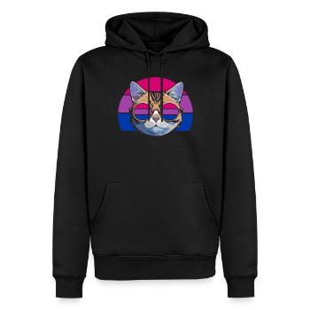 Chat rétro avec fierté bisexuelle Lunettes rondes - Sweat à capuche Premium bio Homme - noir - Devant - Nico (187cm)