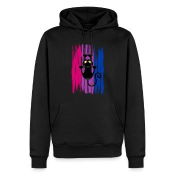 Bisexuel Fierté Drôle Chat Grattage Bi Colors - Sweat à capuche Premium bio Homme - noir - Devant - Nico (187cm)