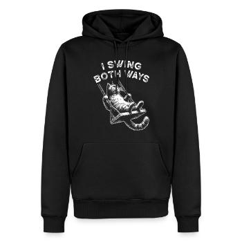 Bisexuell Ich Schwinge Beidseitig Coole Katze - Männer Premium Bio Hoodie - Schwarz - Vorne - Nico (187cm)