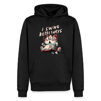Fierté Bisexuelle Drôle Chat Bi Fierté - Sweat à capuche Premium bio Homme - noir - Devant - Nico (187cm)