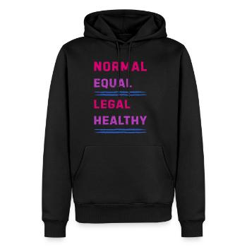 Fierté Bisexuelle Égalité des couleurs Bi - Sweat à capuche Premium bio Homme - noir - Devant - Nico (187cm)