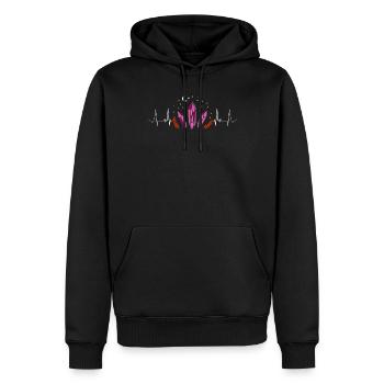 Battement de cœur lesbien avec cristaux Mystic Pride - Sweat à capuche Premium bio Homme - noir - Devant - Nico (187cm)