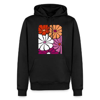 Farbenfrohe Blumen Lesben-Pride Kunst - Männer Premium Bio Hoodie - Schwarz - Vorne - Nico (187cm)