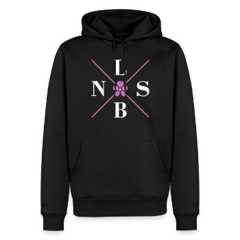 Diskrete Lesben Veilchen Blume Subtiles Pride - Männer Premium Bio Hoodie - Schwarz - Vorne - Nico (187cm)