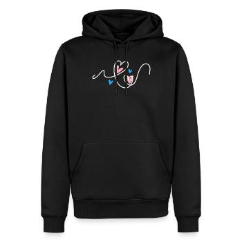 Herzlinie Transgender Flagge Liebe Stolz LGBTQ+ - Männer Premium Bio Hoodie - Schwarz - Vorne - Nico (187cm)