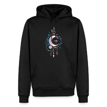 Transgender Mond und Sterne himmlisches Design - Männer Premium Bio Hoodie - Schwarz - Vorne - Nico (187cm)