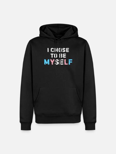 Transgender Farben für Stolz und wahre Identität - Männer Premium Bio Hoodie - Schwarz