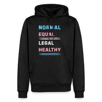 Transgender Message zu Gleichheit und Rechten - Männer Premium Bio Hoodie - Schwarz - Vorne - Nico (187cm)