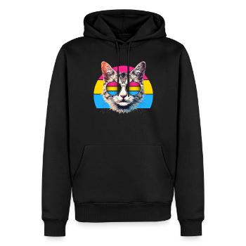 Pansexual Pride Cat Sunglasses LGBTQ+ - Men’s Premium Organic Hoodie - black - Front - Nico (187cm)