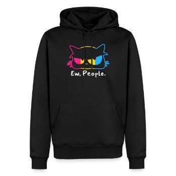 Pansexuell Grumpy Katze Ew People LGBTQ+ - Männer Premium Bio Hoodie - Schwarz - Vorne - Nico (187cm)