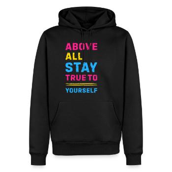 Pansexual Saying Colors Pan Pride LGBTQ - Men’s Premium Organic Hoodie - black - Front - Nico (187cm)