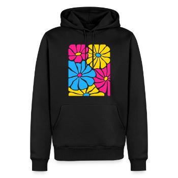 Flowers in Pansexual Pride Colors LGBTQ Look - Men’s Premium Organic Hoodie - black - Front - Nico (187cm)