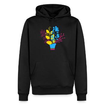 Pansexual Pride Blumenstrauß in Pride Farben Look - Männer Premium Bio Hoodie - Schwarz - Vorne - Nico (187cm)