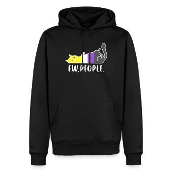 Katze Nonbinary Pride Ew People Enby Humor - Männer Premium Bio Hoodie - Schwarz - Vorne - Nico (187cm)
