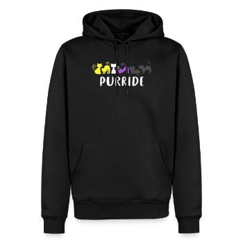 Purride Katzen Nonbinary Pride Farben Enby LGBTQ+ - Männer Premium Bio Hoodie - Schwarz - Vorne - Nico (187cm)