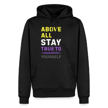 Nonbinary Pride Statement Non Binary Enby LGBTQ - Männer Premium Bio Hoodie - Schwarz - Vorne - Nico (187cm)