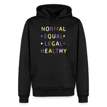 Normal Equal Legal Healthy Nonbinary Pride Colors - Men’s Premium Organic Hoodie - black - Front - Nico (187cm)