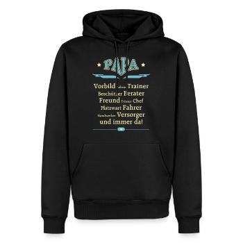 BD - Papa Vorbild Trainer Berater Freund Chef - Männer Premium Bio Hoodie - Schwarz - Vorne - Nico (187cm)