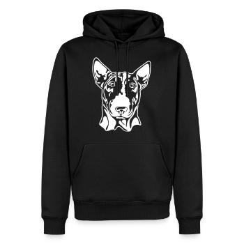 BULLTERRIER PORTRAIT - Männer Premium Bio Hoodie - Schwarz - Vorne - Nico (187cm)