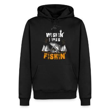 Pêche plaisir Pêche - Sweat à capuche Premium bio Homme - noir - Devant - Nico (187cm)