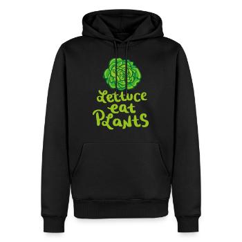 Salat essen Pflanzen vegane Wortspiel Geschenk - Männer Premium Bio Hoodie - Schwarz - Vorne - Nico (187cm)
