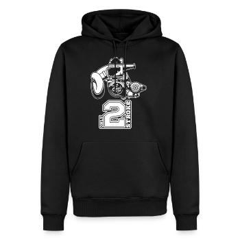 Motor 2T - Männer Premium Bio Hoodie - Schwarz - Vorne - Nico (187cm)