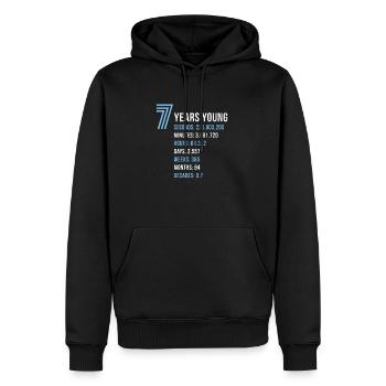 7th Birthday Boy Birthday Gift Seven - Men’s Premium Organic Hoodie - black - Front - Nico (187cm)
