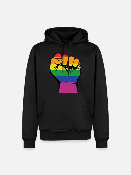 Faust im Regenbogendesign - Geschenk - Männer Premium Bio Hoodie - Schwarz