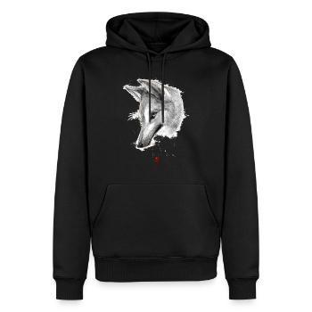 Skizzenhafter Wolf - Männer Premium Bio Hoodie - Schwarz - Vorne - Nico (187cm)