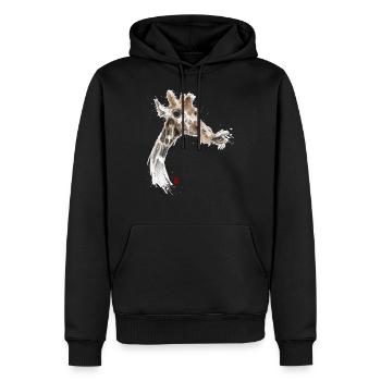 Skizzenhafte Giraffe - Männer Premium Bio Hoodie - Schwarz - Vorne - Nico (187cm)